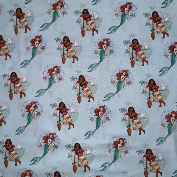 Licensed Disney Princess Ariel & Moana by Springs Creative - 1/2 Yard - Picture 1 of 8